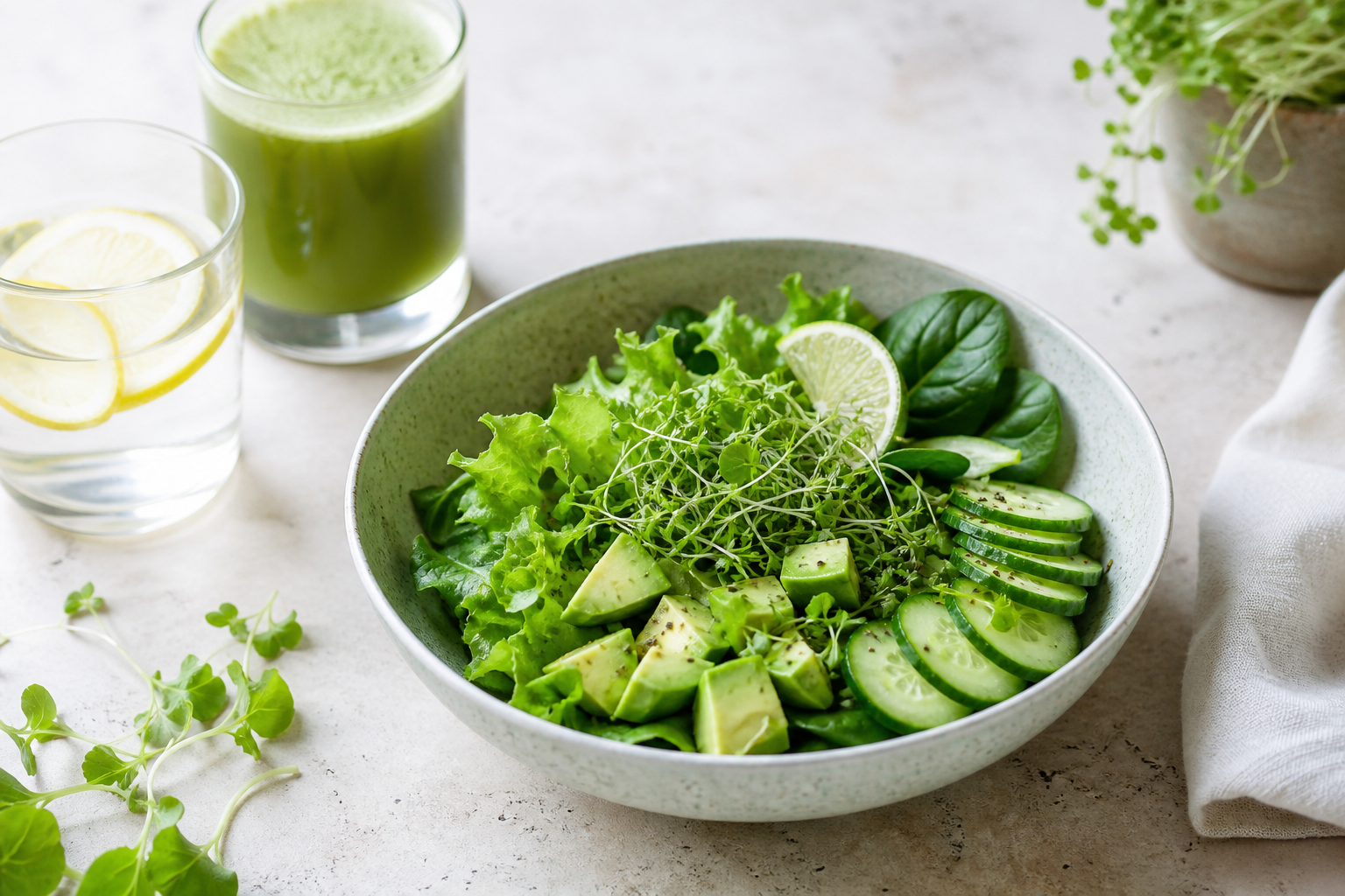 Čerstvá detoxikační jídla z přírodních surovin